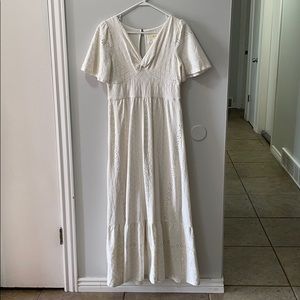 Anthropologie Cream Maxi Dress